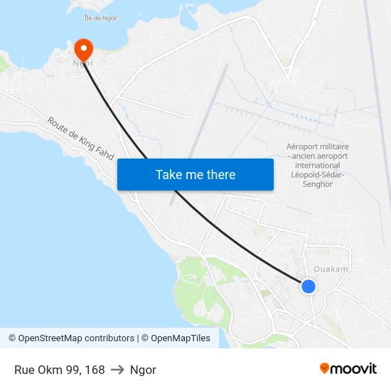 Rue Okm 99, 168 to Ngor map