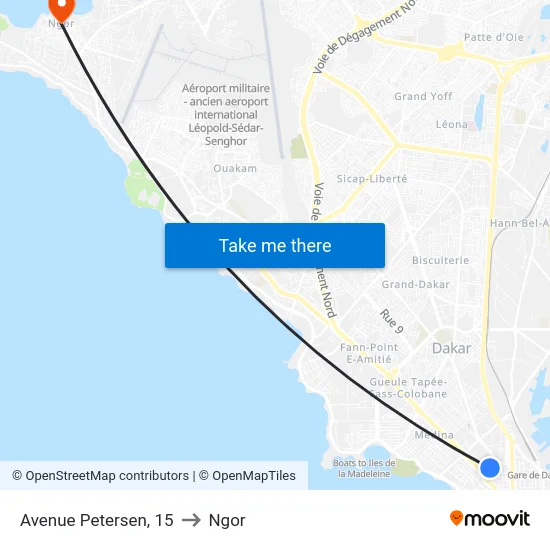 Avenue Petersen, 15 to Ngor map