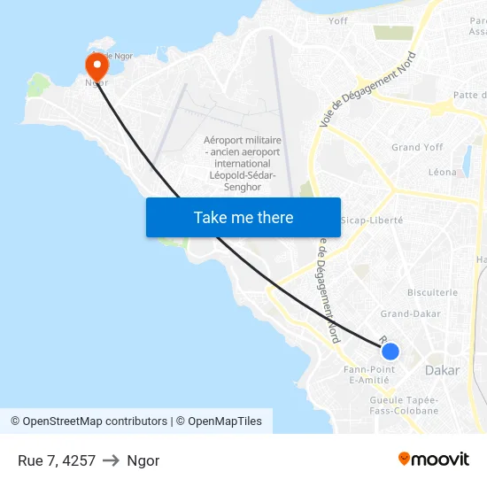 Rue 7, 4257 to Ngor map