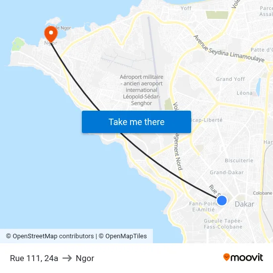 Rue 111, 24a to Ngor map