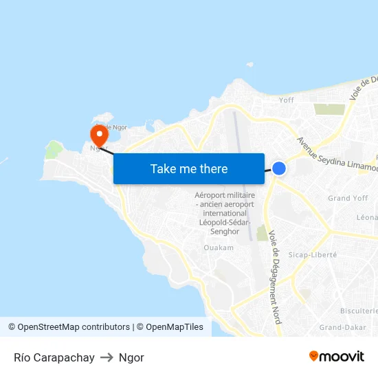 Río Carapachay to Ngor map