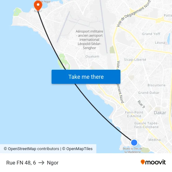Rue FN 48, 6 to Ngor map