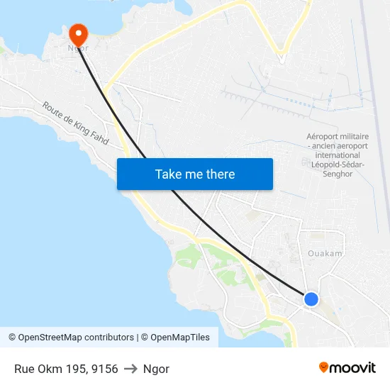 Rue Okm 195, 9156 to Ngor map