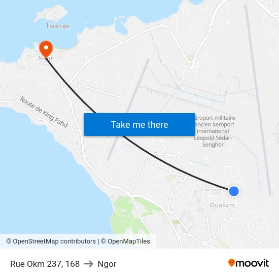 Rue Okm 237, 168 to Ngor map