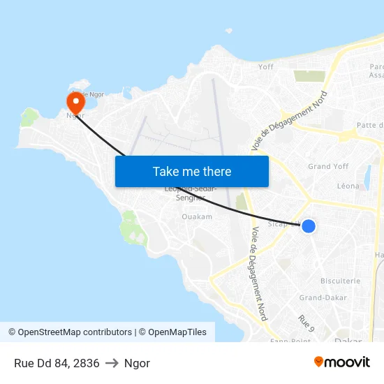 Rue Dd 84, 2836 to Ngor map