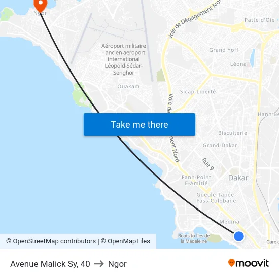 Avenue Malick Sy, 40 to Ngor map