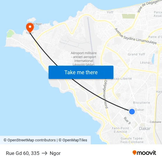 Rue Gd 60, 335 to Ngor map