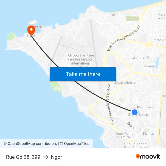 Rue Gd 38, 399 to Ngor map