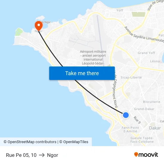 Rue Pe 05, 10 to Ngor map