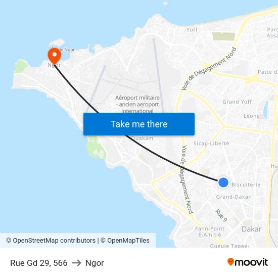 Rue Gd 29, 566 to Ngor map