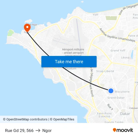 Rue Gd 29, 566 to Ngor map