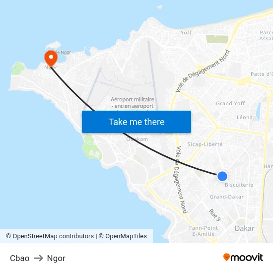 Cbao to Ngor map