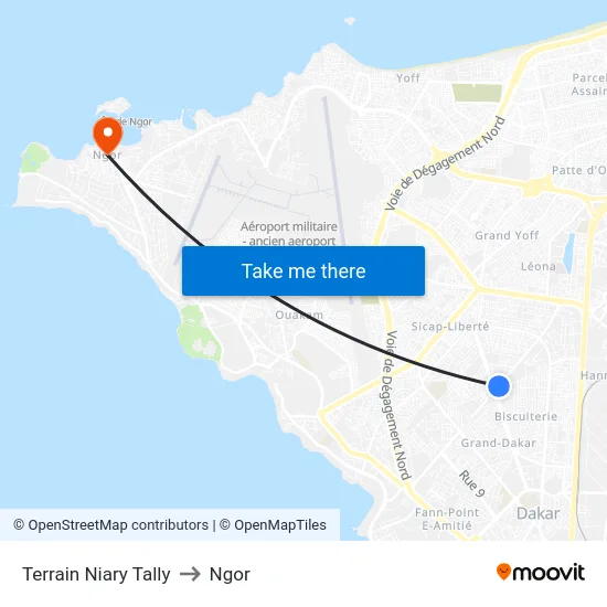 Terrain Niary Tally to Ngor map