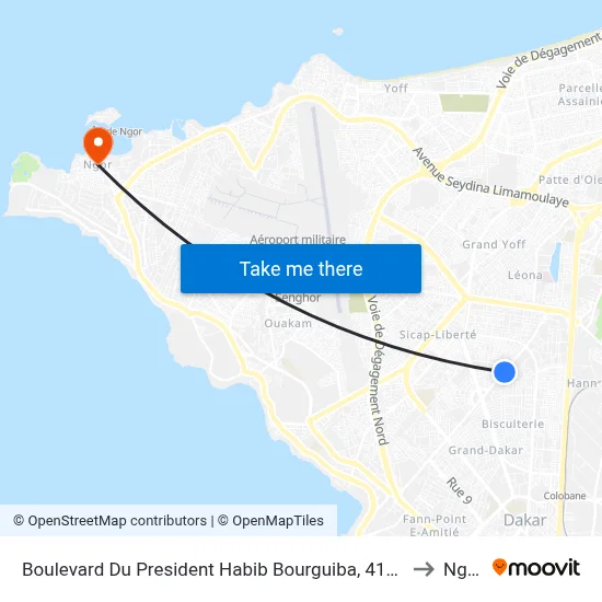 Boulevard Du President Habib Bourguiba, 4152 to Ngor map