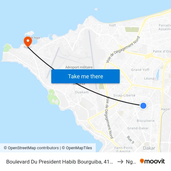 Boulevard Du President Habib Bourguiba, 4152 to Ngor map