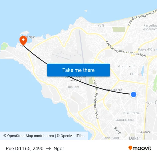 Rue Dd 165, 2490 to Ngor map