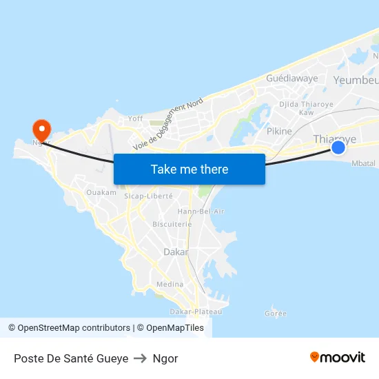 Poste De Santé Gueye to Ngor map