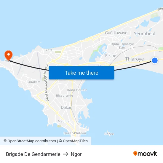 Brigade De Gendarmerie to Ngor map