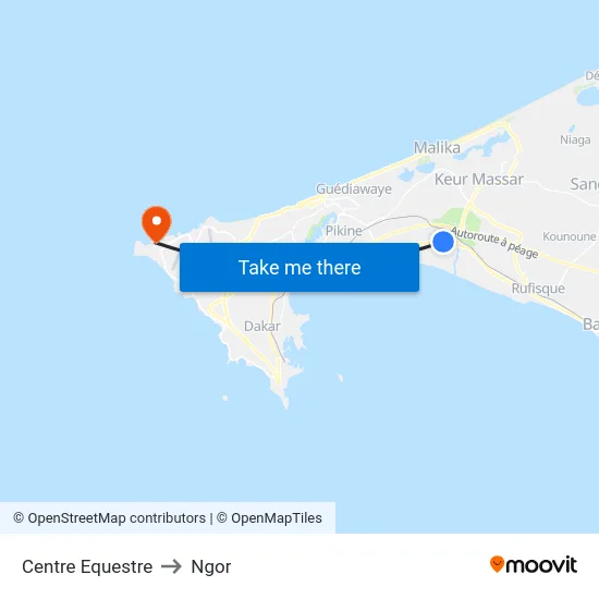 Centre Equestre to Ngor map