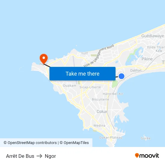 Arrêt De Bus to Ngor map