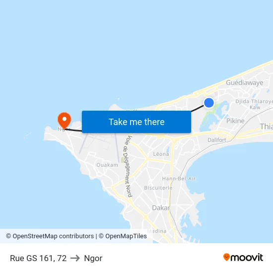 Rue GS 161, 72 to Ngor map