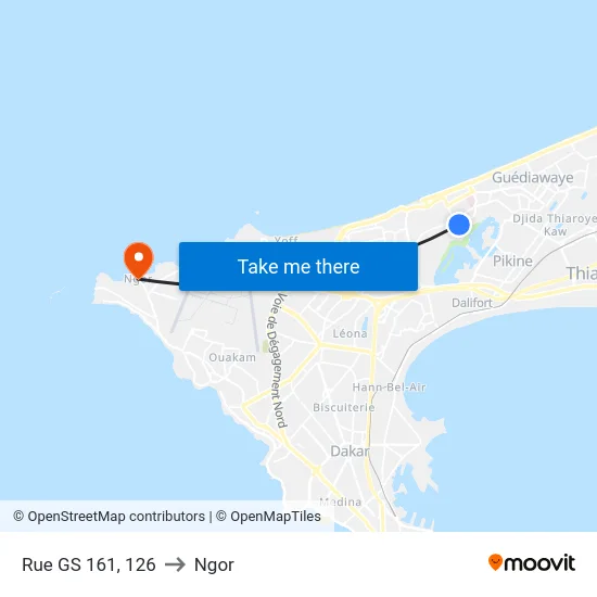 Rue GS 161, 126 to Ngor map