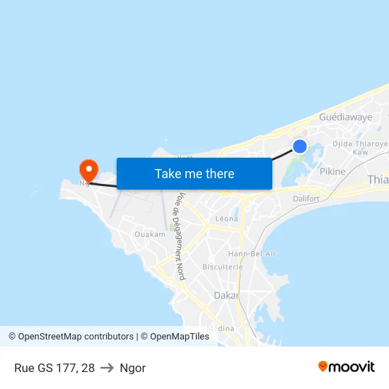 Rue GS 177, 28 to Ngor map
