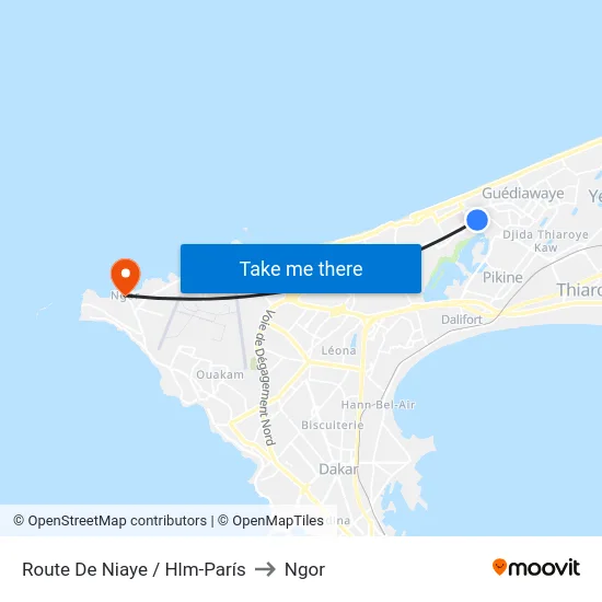 Route De Niaye / Hlm-París to Ngor map