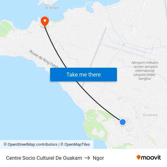 Centre Socio Culturel De Ouakam to Ngor map