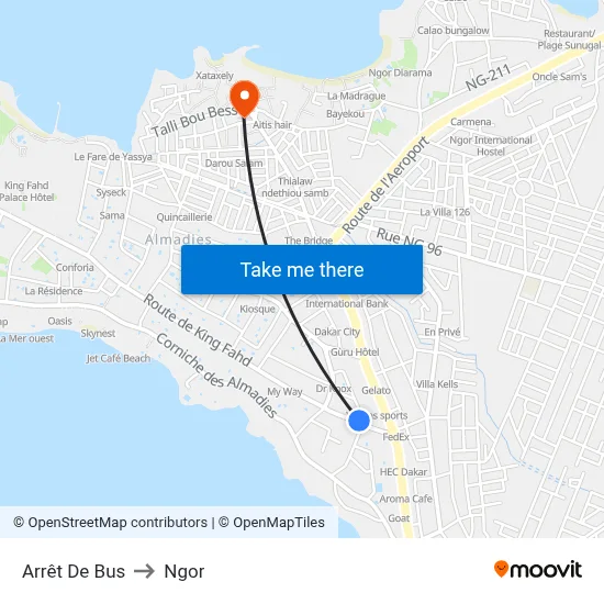Arrêt De Bus to Ngor map