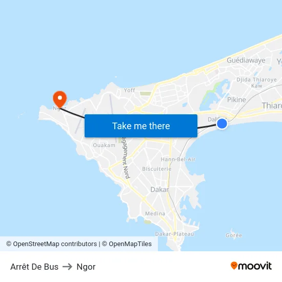 Arrêt De Bus to Ngor map
