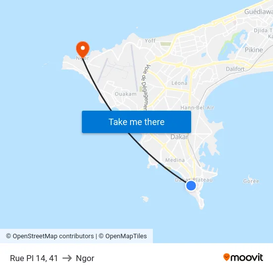 Rue Pl 14, 41 to Ngor map