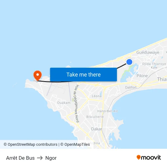 Arrêt De Bus to Ngor map