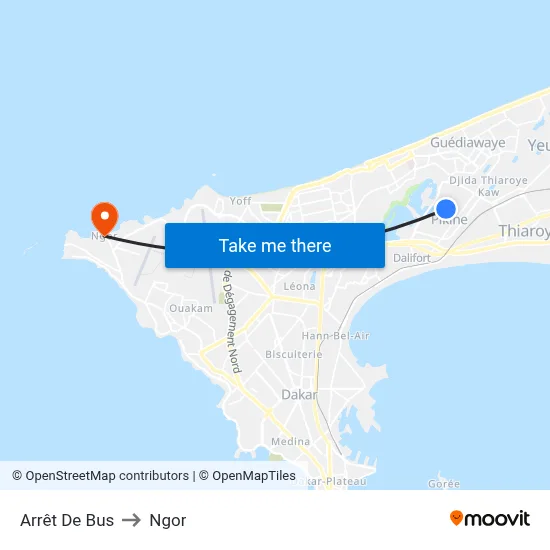 Arrêt De Bus to Ngor map