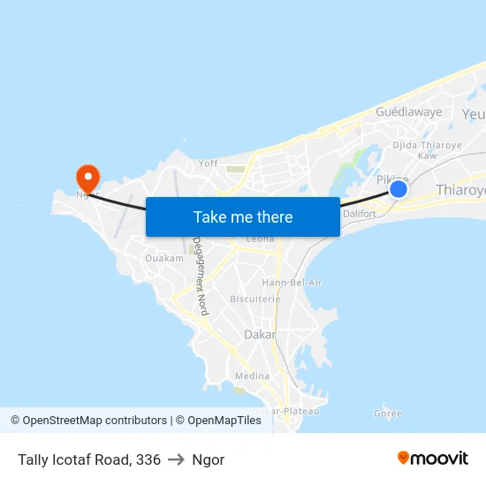 Tally Icotaf Road, 336 to Ngor map