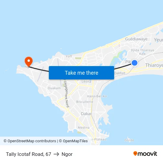 Tally Icotaf Road, 67 to Ngor map