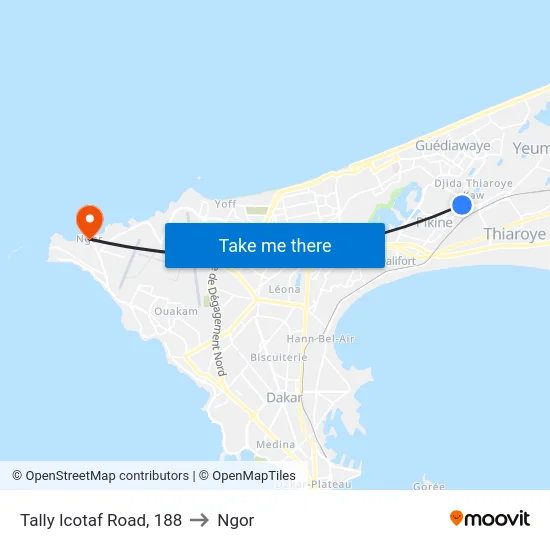 Tally Icotaf Road, 188 to Ngor map