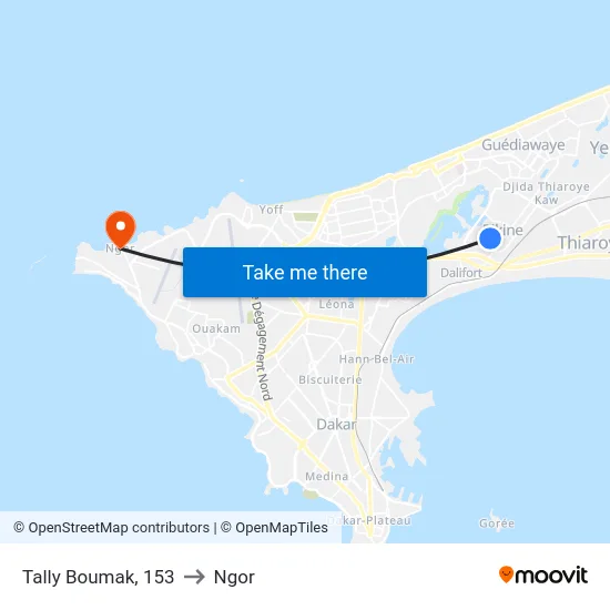 Tally Boumak, 153 to Ngor map