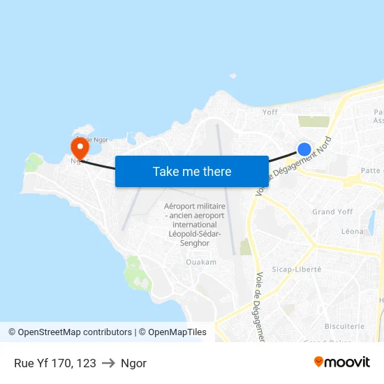 Rue Yf 170, 123 to Ngor map