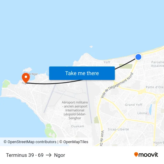 Terminus 39 - 69 to Ngor map