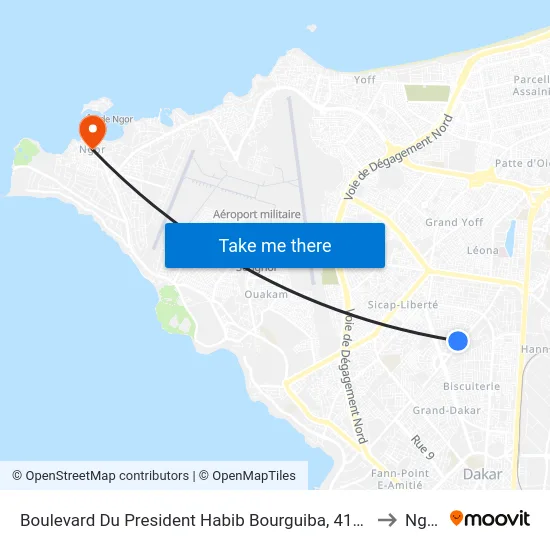 Boulevard Du President Habib Bourguiba, 4152 to Ngor map