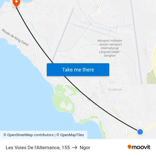 Les Voies De I'Alternance, 155 to Ngor map