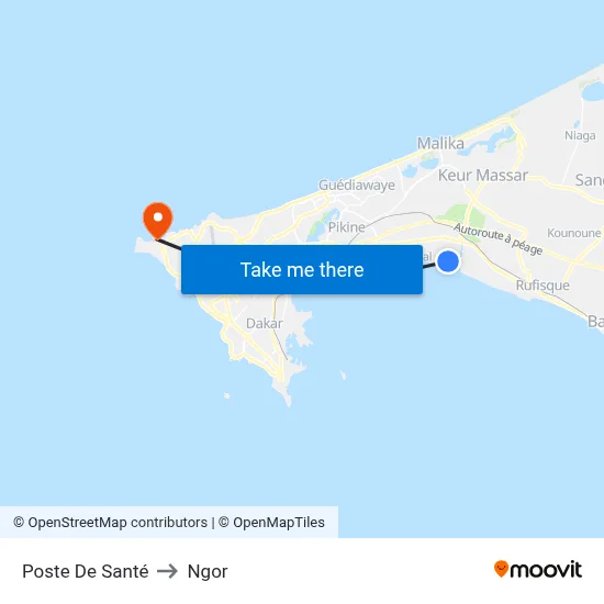 Poste De Santé to Ngor map