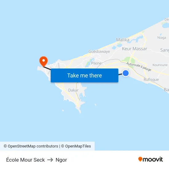 École Mour Seck to Ngor map