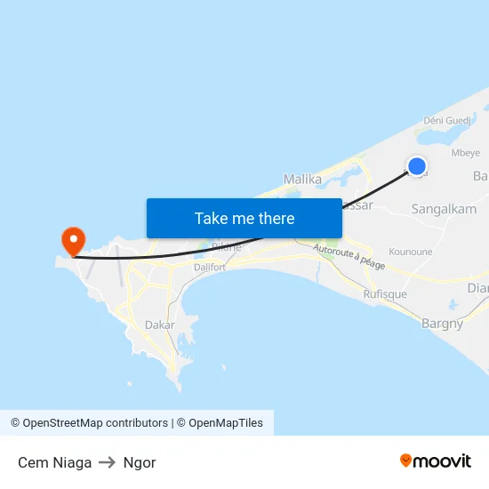 Cem Niaga to Ngor map