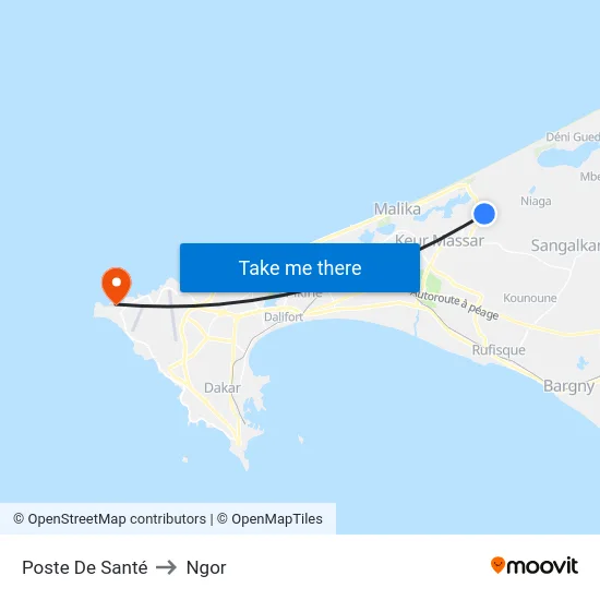 Poste De Santé to Ngor map