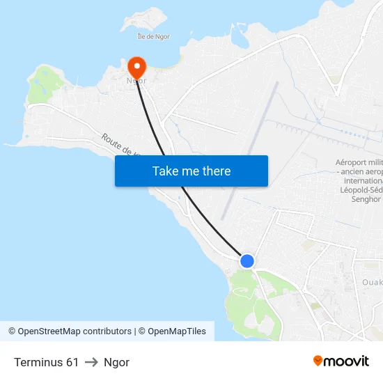Terminus 61 to Ngor map