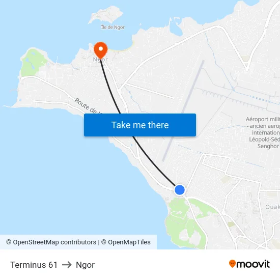 Terminus 61 to Ngor map