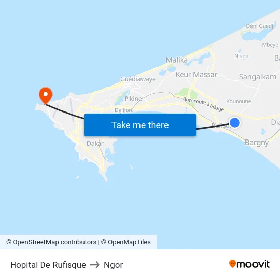 Hopital De Rufisque to Ngor map