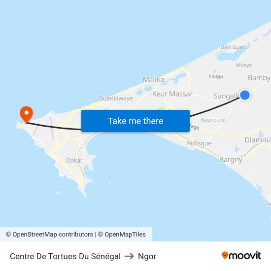 Centre De Tortues Du Sénégal to Ngor map